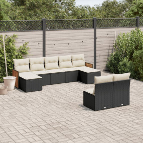 Garden Sofa Set Black, Cream White