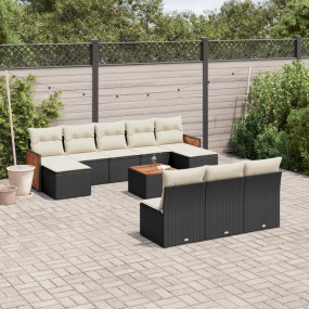 Garden Sofa Set Black, Cream White