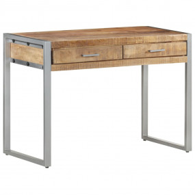 Desk Rough Natural Mango Wood and Grey Iron Rough Mango...