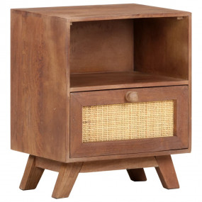Bedside Cabinet Wheat Solid mango wood Compact Bedside ...
