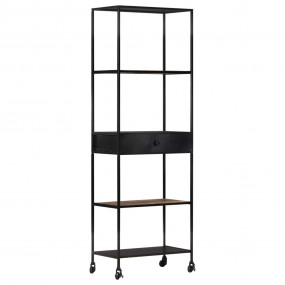 Book Cabinet Rough Mango Wood 23.6 in x 13.8 in x 70.9 ...