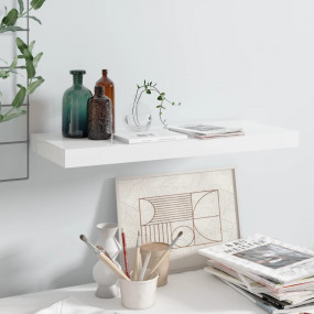 Wall Shelf High Gloss White Honeycomb MDF, Metal Small