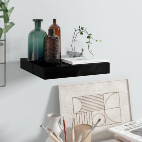 Wall Shelf High gloss black Honeycomb MDF, metal Small