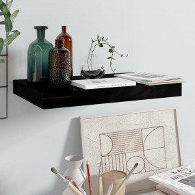 Wall Shelf High gloss black Honeycomb MDF, metal Medium