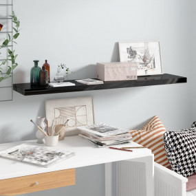 Wall Shelf High gloss black Honeycomb MDF, metal Large