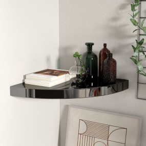 Corner Shelf High gloss black MDF 13.8x13.8x1.5 in Corn...