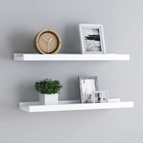 Frame Ledge Shelf Set of 2 White MDF 23.6 in x 3.5 in x...