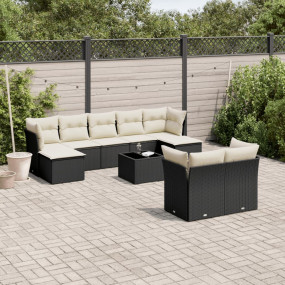 Garden Sofa Set Black, Cream White