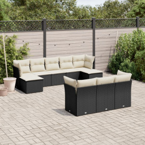 Garden Sofa Set Black, cream white