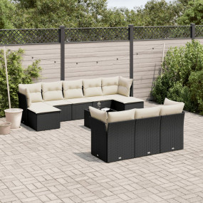 Garden Sofa Set Black, Cream white