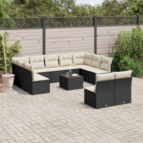 Garden Sofa Set Black, Cream White
