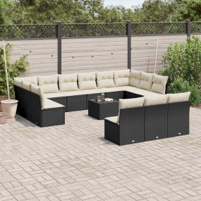 Garden Sofa Set Black, Cream White