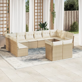 Patio Sofa Set Beige and Cream white