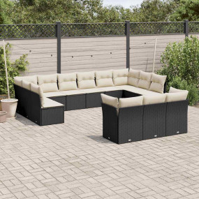 Garden Sofa Set Black, Cream white