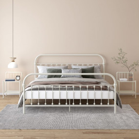 Bedside Cabinet Set of 2 White and Transparent