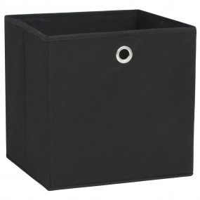 Storage Box Set of 4 Black Non-woven fabric 11 in Folda...