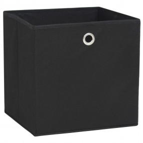 Storage Box Set of 10 Black Non-woven fabric 11.0 in Fo...