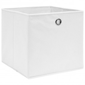 Storage Box Set of 10 White Non-woven fabric 11 x 11 x ...