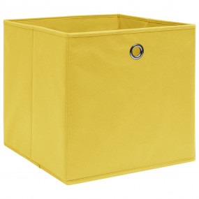 Storage Box Set of 10 Yellow Non-woven fabric