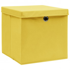 Storage Box Set of 10 Yellow Non-woven fabric 11x11x11 ...