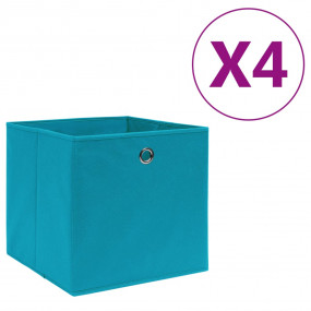 Storage Box Set of 4 Baby blue Non-woven fabric 11 x 11...
