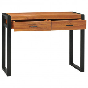 Desk Teak Teak Wood, Plywood 39.4 in x 15.7 in x 29.5 i...