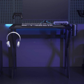 Gaming Desk Black Engineered wood 35.4 in x 23.6 in x 2...