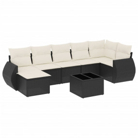 Garden Sofa Set Black and Cream White