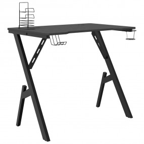 Gaming Desk Black Engineered wood, Iron 35.4 x 23.6 x 2...
