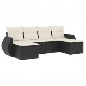 Garden Sofa Set Black, Cream White