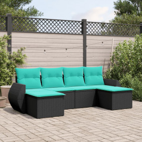 Garden Sofa Set Black, Blue