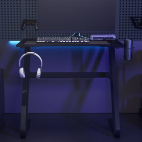 Gaming Desk Black Engineered wood Medium Ergonomic Gami...