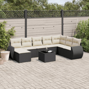 Garden Sofa Set Black, Cream White