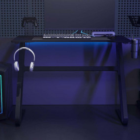 Gaming Desk Black Engineered wood, Iron Medium Gaming D...