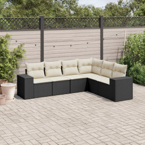 Garden Sofa Set Black, Cream white