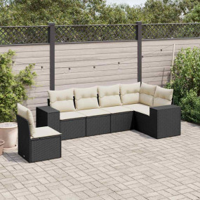 Garden Sofa Set Black, Cream White