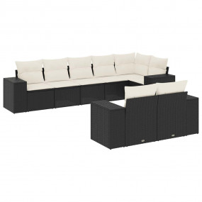 Garden Sofa Set Black, Cream White