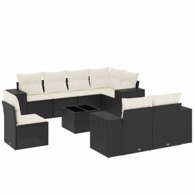 Garden Sofa Set Black, Cream White