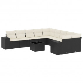 Garden Sofa Set Black, Cream White