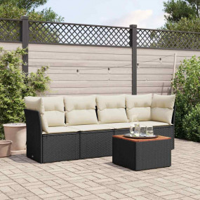 Garden Sofa Set Black Poly Rattan Large Modular Garden ...
