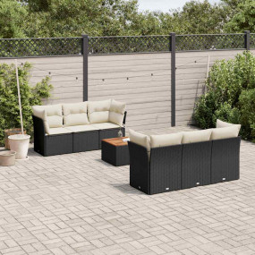 Garden Sofa Set Black, Cream White