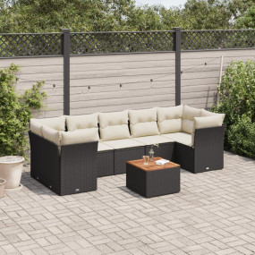 Garden Sofa Set Black and Cream
