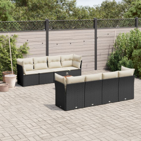 Garden Sofa Set Black Poly Rattan Large Garden Sofa Set