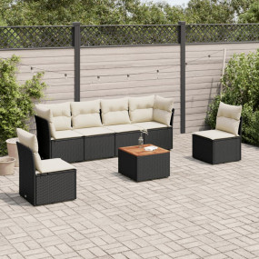 Garden Sofa Set Black and Cream
