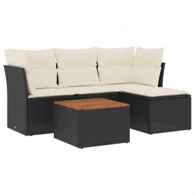 Garden Sofa Set Black, Cream