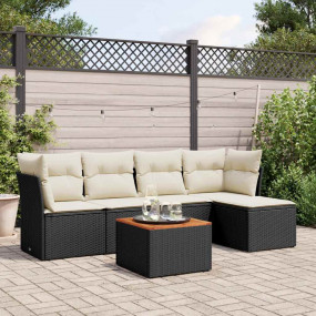 Garden Sofa Set Black, Cream White