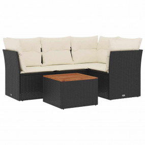 Garden Sofa Set Black PE rattan Modular Modular Garden ...