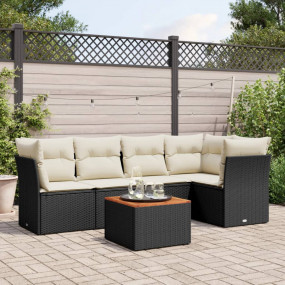 Garden Sofa Set Black, Cream White