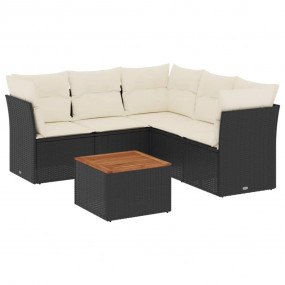 Garden Sofa Set Black, Cream White