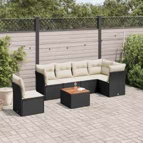 Garden Sofa Set Black PE Rattan Large Modular Garden So...